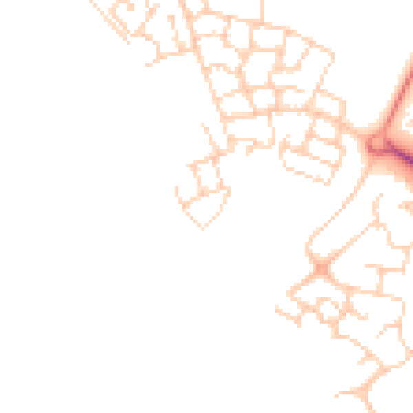 Daytime road noise heatmap for MK8 1EW