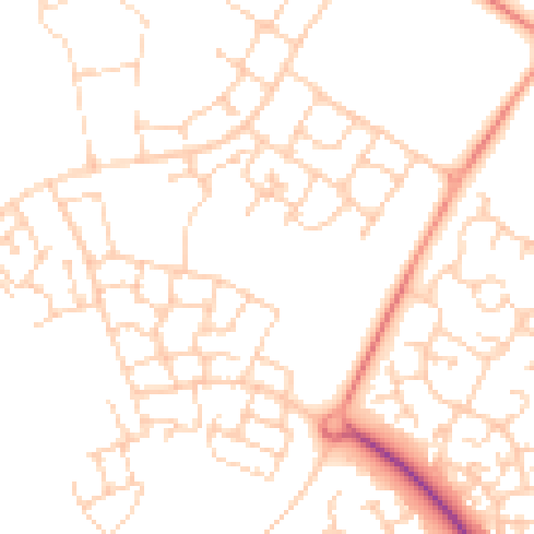Daytime road noise heatmap for MK8 1EZ