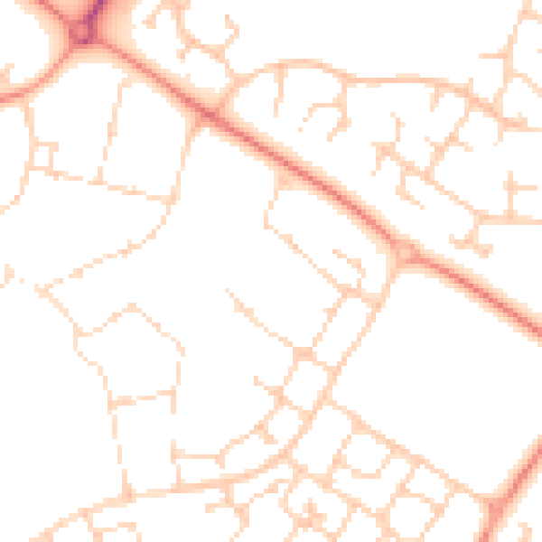 Daytime road noise heatmap for MK8 1FG