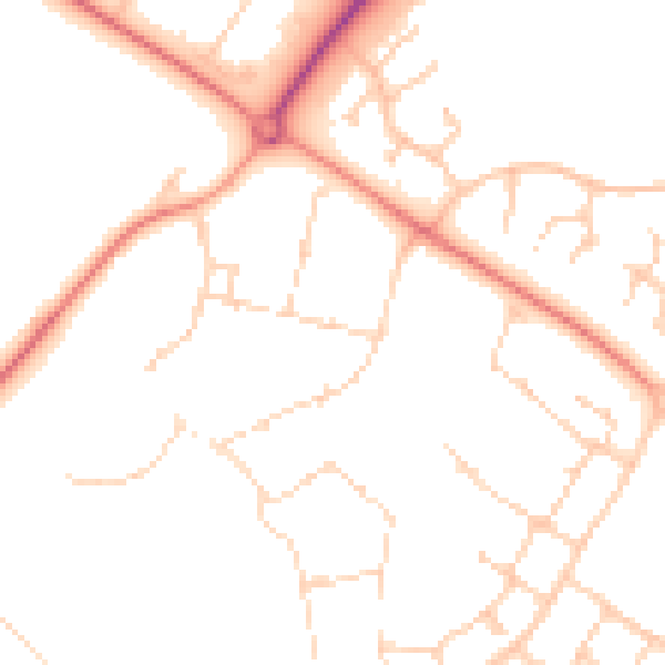 Daytime road noise heatmap for MK8 1HB