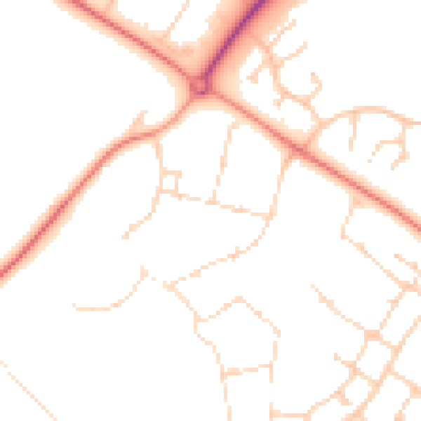 Daytime road noise heatmap for MK8 1HE