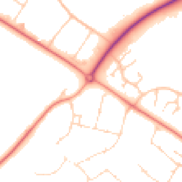Daytime road noise heatmap for MK8 1HH