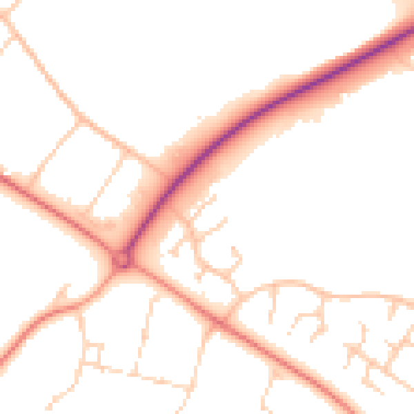 Daytime road noise heatmap for MK8 8AE