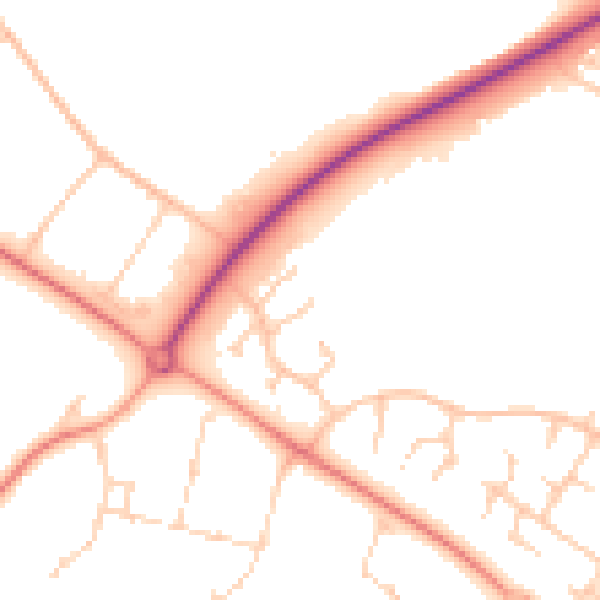Daytime road noise heatmap for MK8 8AF