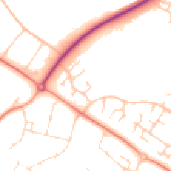 Daytime road noise heatmap for MK8 8AG