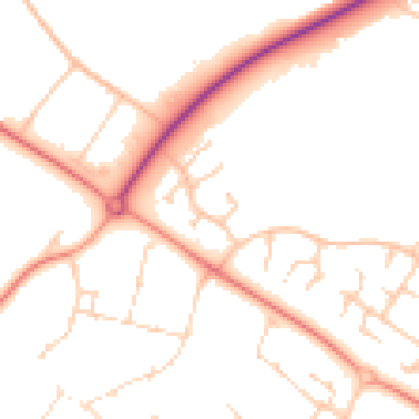 Daytime road noise heatmap for MK8 8AL