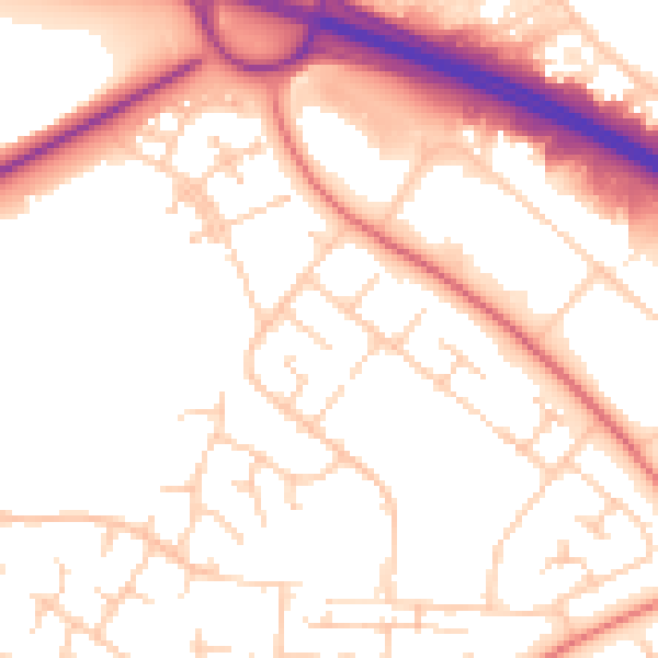 Daytime road noise heatmap for MK8 8AP