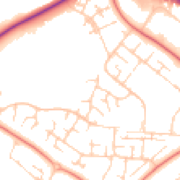 Daytime road noise heatmap for MK8 8BU