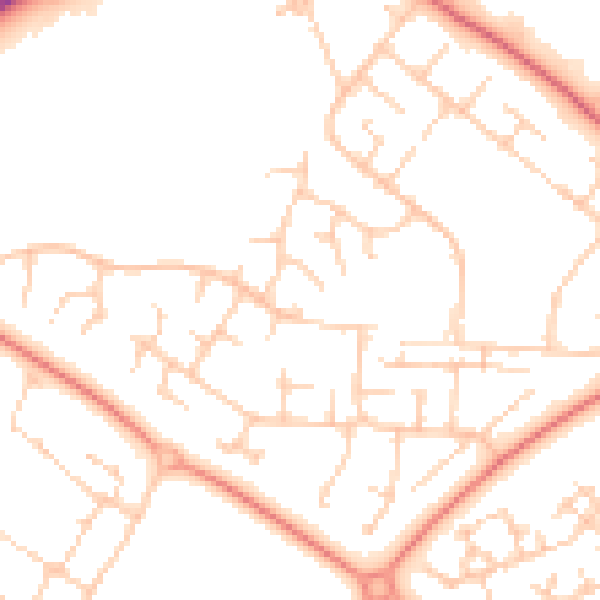 Daytime road noise heatmap for MK8 8BY