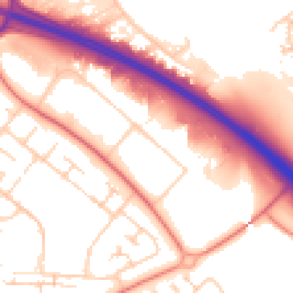 Daytime road noise heatmap for MK8 8DF