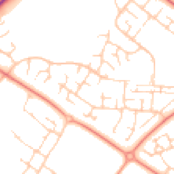 Daytime road noise heatmap for MK8 8DQ