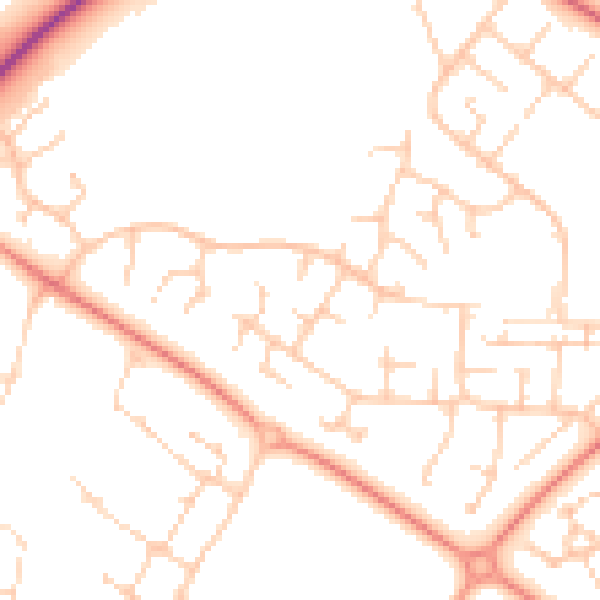 Daytime road noise heatmap for MK8 8DR