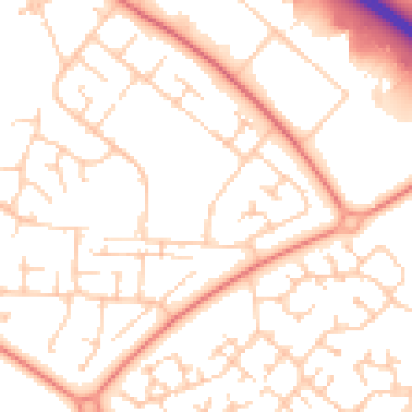 Daytime road noise heatmap for MK8 8EH