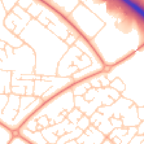 Daytime road noise heatmap for MK8 8EJ