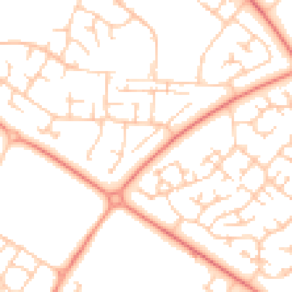 Daytime road noise heatmap for MK8 8EU