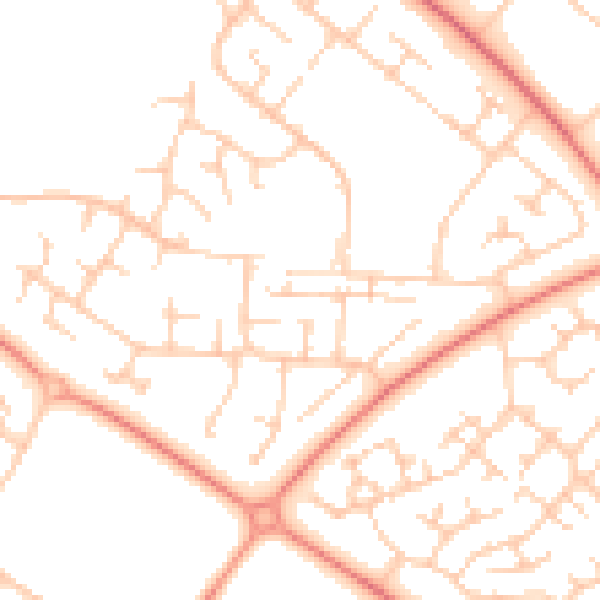 Daytime road noise heatmap for MK8 8HE