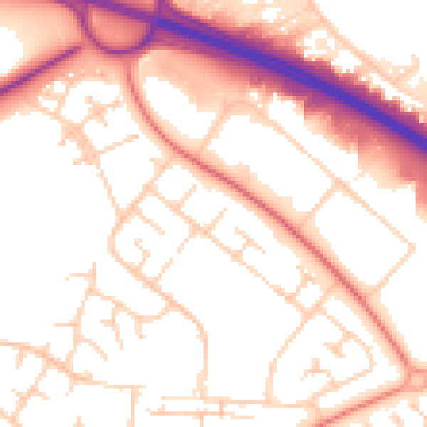 Daytime road noise heatmap for MK8 8HX
