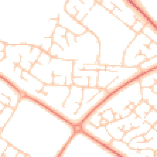 Daytime road noise heatmap for MK8 8JT