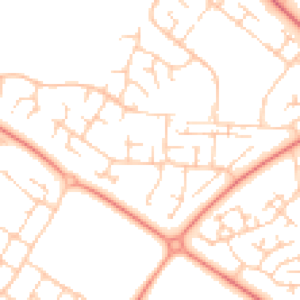 Daytime road noise heatmap for MK8 8LL