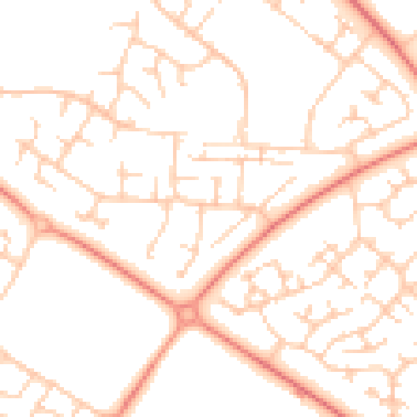 Daytime road noise heatmap for MK8 8LT
