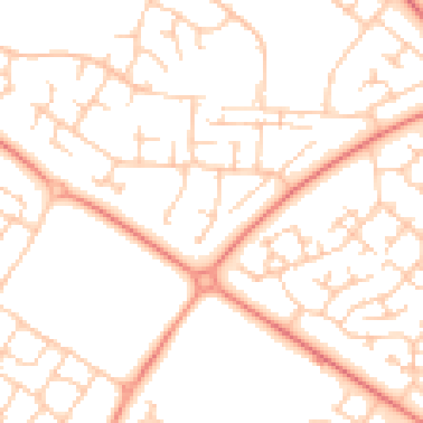 Daytime road noise heatmap for MK8 8LU