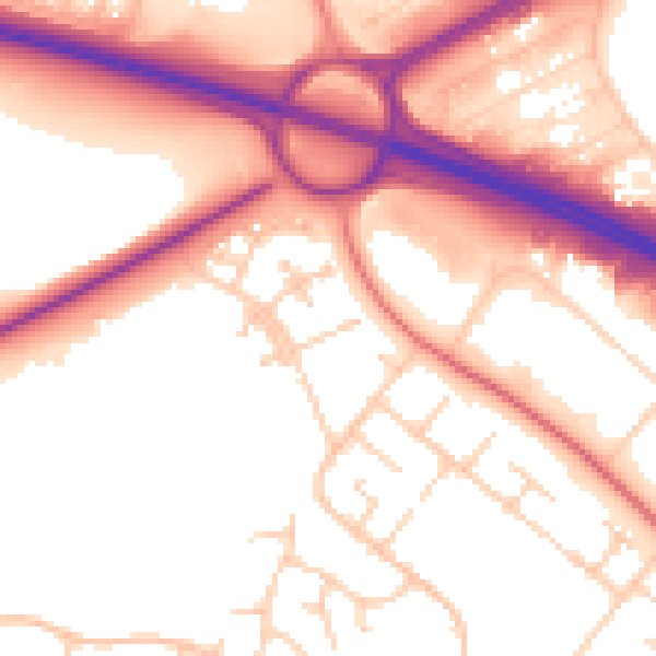 Daytime road noise heatmap for MK8 8PD