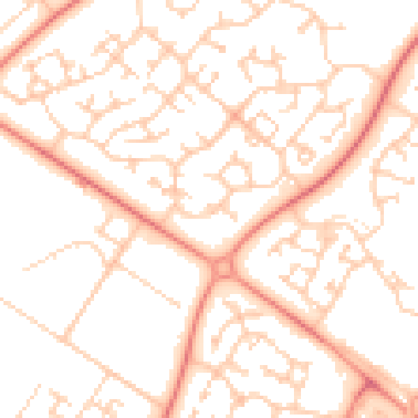 Daytime road noise heatmap for MK8 9AL