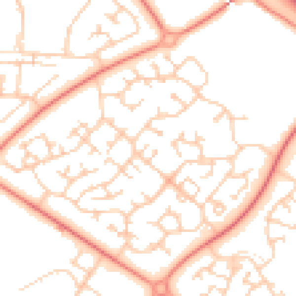 Daytime road noise heatmap for MK8 9BA