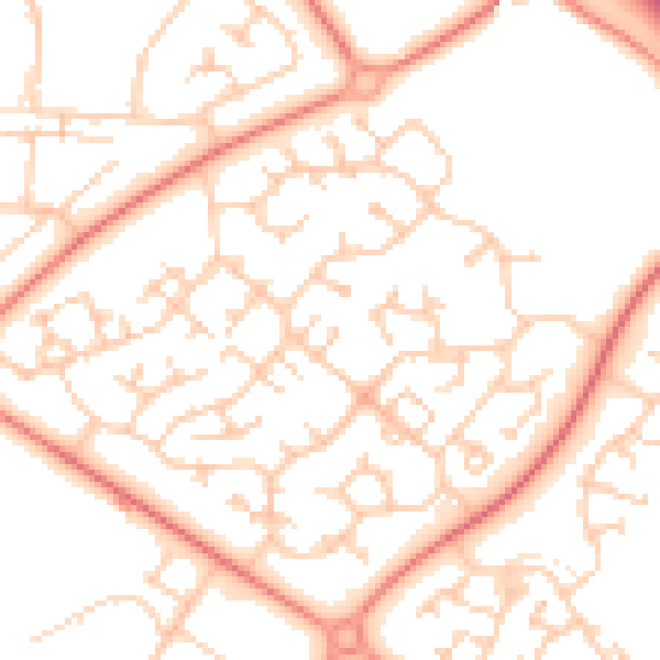 Daytime road noise heatmap for MK8 9BB
