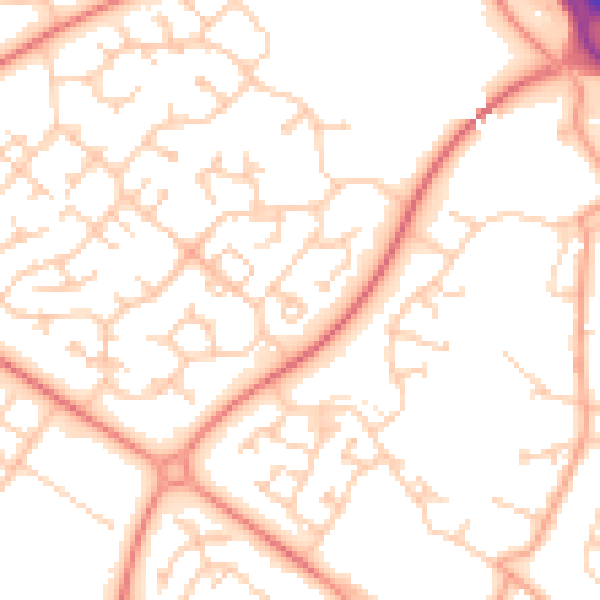 Daytime road noise heatmap for MK8 9BT