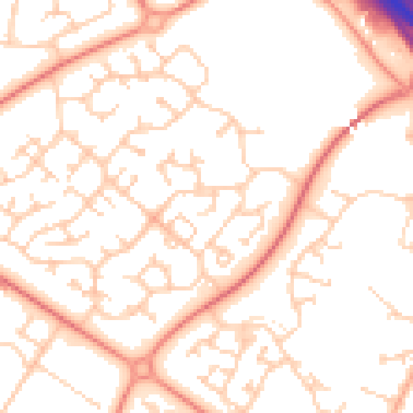Daytime road noise heatmap for MK8 9EH