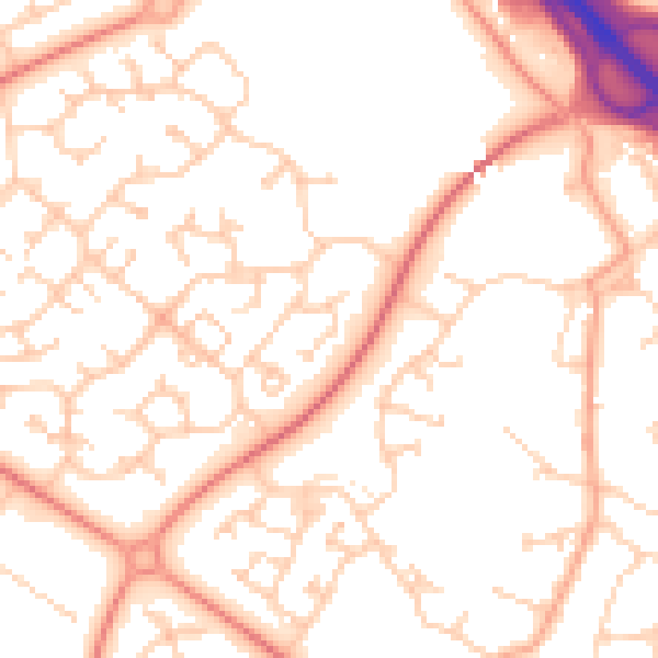 Daytime road noise heatmap for MK8 9ER