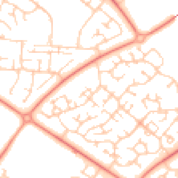 Daytime road noise heatmap for MK8 9ES