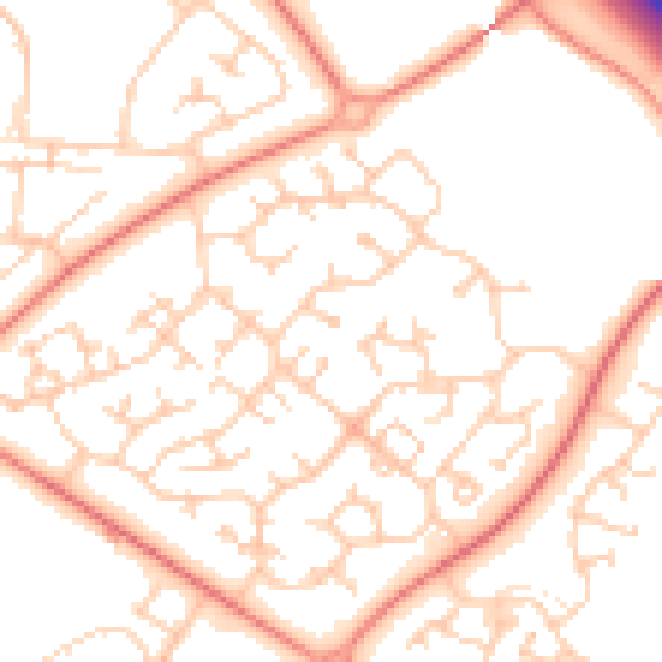 Daytime road noise heatmap for MK8 9HD