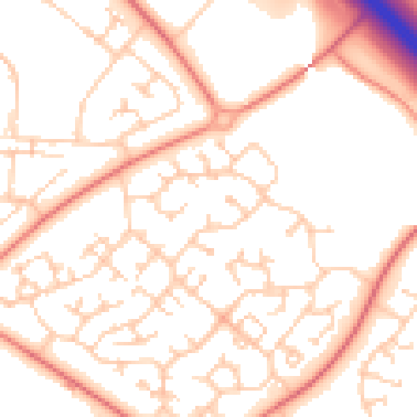Daytime road noise heatmap for MK8 9HH