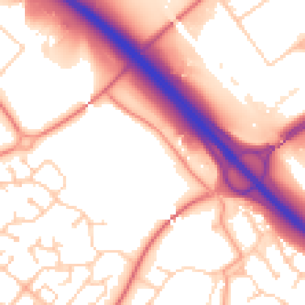 Daytime road noise heatmap for MK8 9LG