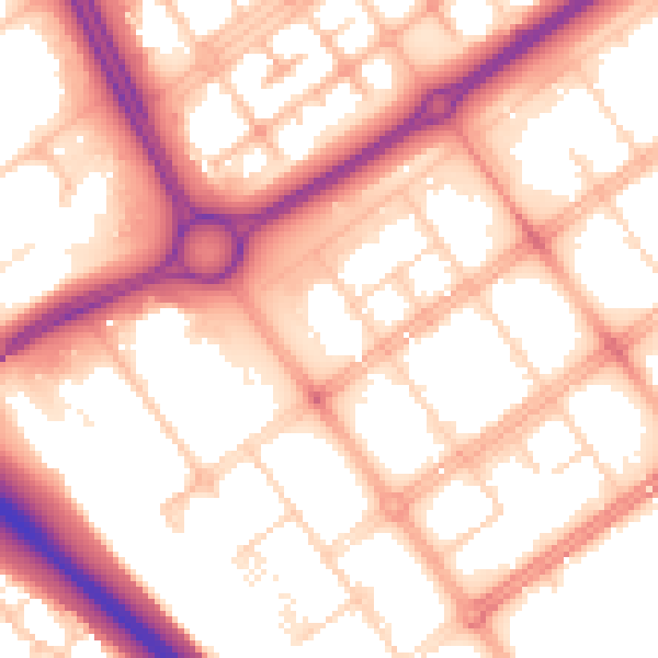 Daytime road noise heatmap for MK9 1AE