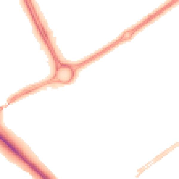 Night-time road noise heatmap for MK9 1AH