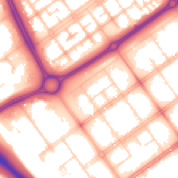 Daytime road noise heatmap for MK9 1AY