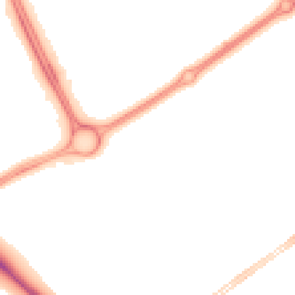 Night-time road noise heatmap for MK9 1AY