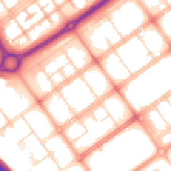 Daytime road noise heatmap for MK9 1DP