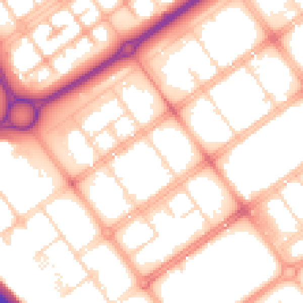 Daytime road noise heatmap for MK9 1DR