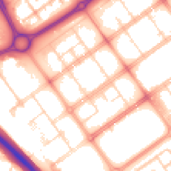Daytime road noise heatmap for MK9 1EB