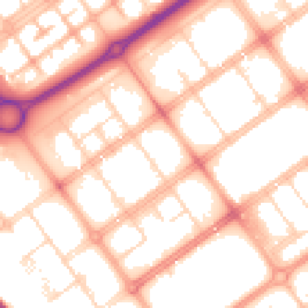 Daytime road noise heatmap for MK9 1EH