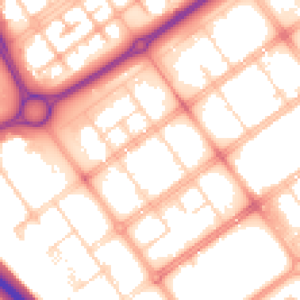 Daytime road noise heatmap for MK9 1FJ