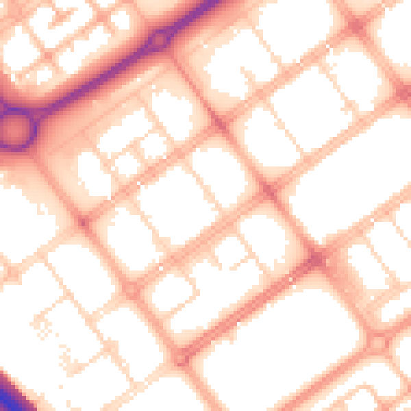 Daytime road noise heatmap for MK9 1FQ