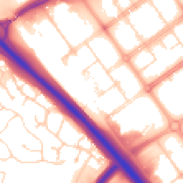 Daytime road noise heatmap for MK9 1FY