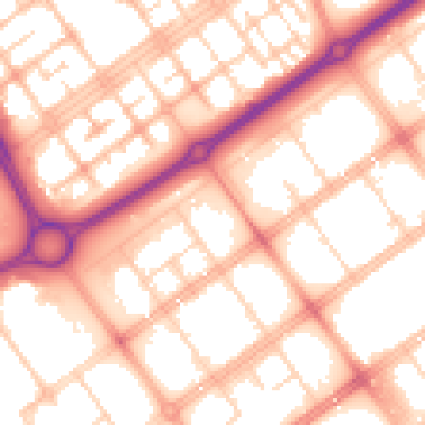 Daytime road noise heatmap for MK9 1HL