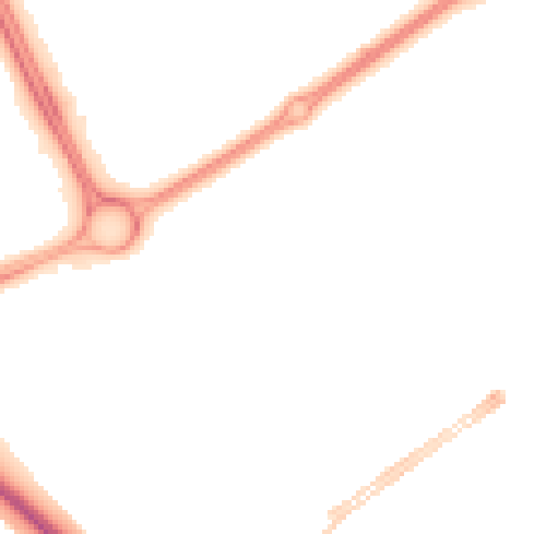 Night-time road noise heatmap for MK9 1JL