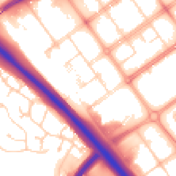 Daytime road noise heatmap for MK9 1LR